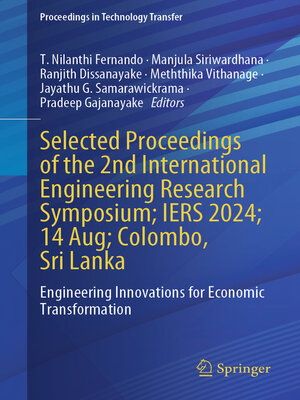 cover image of Selected Proceedings of the 2nd International Engineering Research Symposium; IERS 2024; 14 Aug; Colombo, Sri Lanka